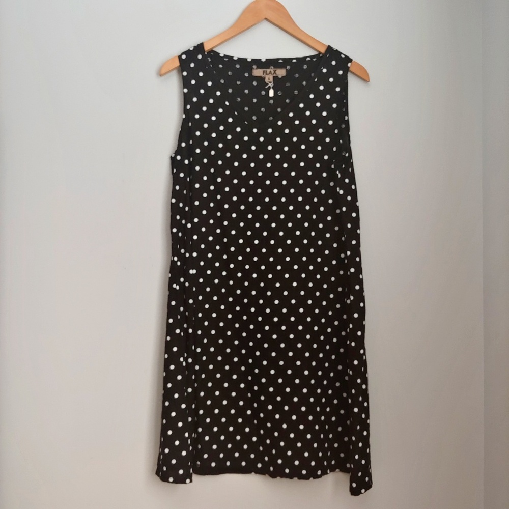 FLAX Polka Dot Dress Size Small